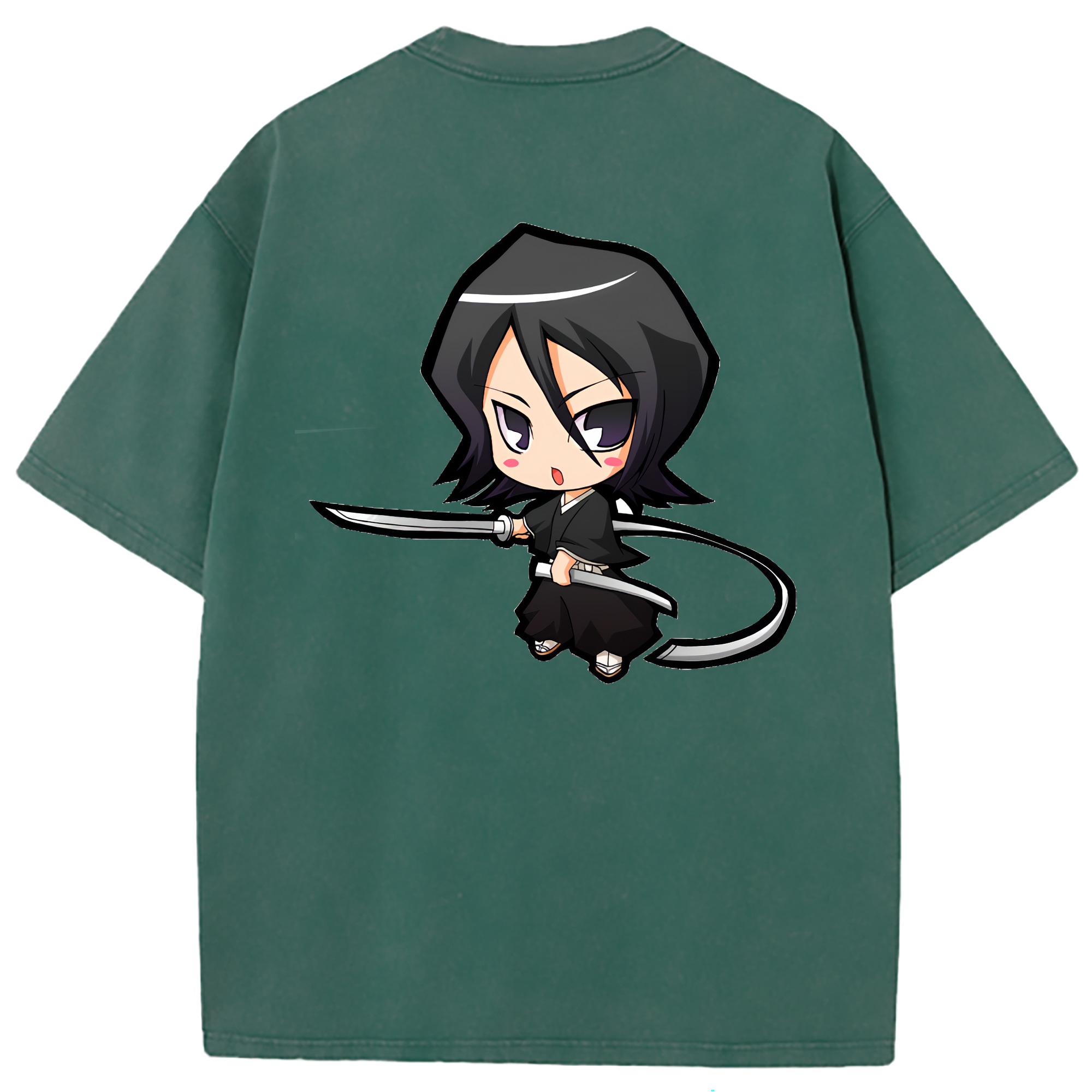 （画像用） ブリーチ 朽木ルキア BLEACH Kuchiki Rukia 綿100% ヴィンテージ風 半袖Tシャツ（背面プリント）